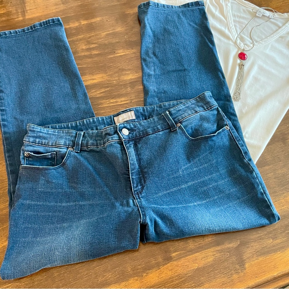 Chico’s So Slimming Jeans size 3 Short (petite) Denim Blue Medium Wash (large)16